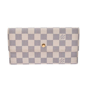 Louis Vuitton Azur White Portefeuille Wallet Leather Long